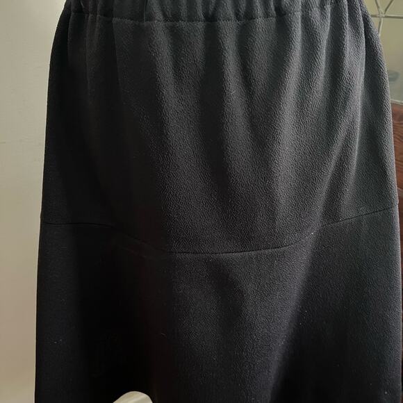 80s/90s Vintage Homemade Black Full Skirt Size XS Elastic Waist Midi Minimalist - Picture 5 of 16